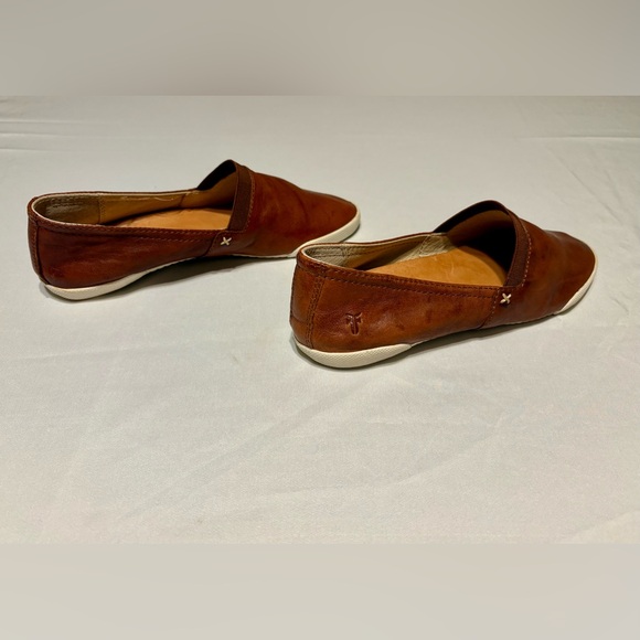 Brown Leather Slip-On ShoFrye Melanie Cognac Leather Slip On Sneaker Shoes - Picture 7 of 13